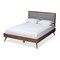 Baxton Studio Ines Light Grey Upholstered Walnut Finished King Size Platform Bed 156-9409-9436 - alternate 1
